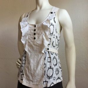 Anthropologie Little yellow button mixed cotton